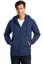 Port & Company Adult Unisex Fan Favorite 8.5-ounce, 80/20 Cotton Poly Fleece Full-Zip Hooded Sweatshirt